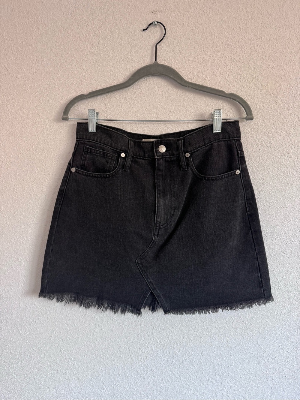Madewell Denim Mini Skirt with Raw Hem